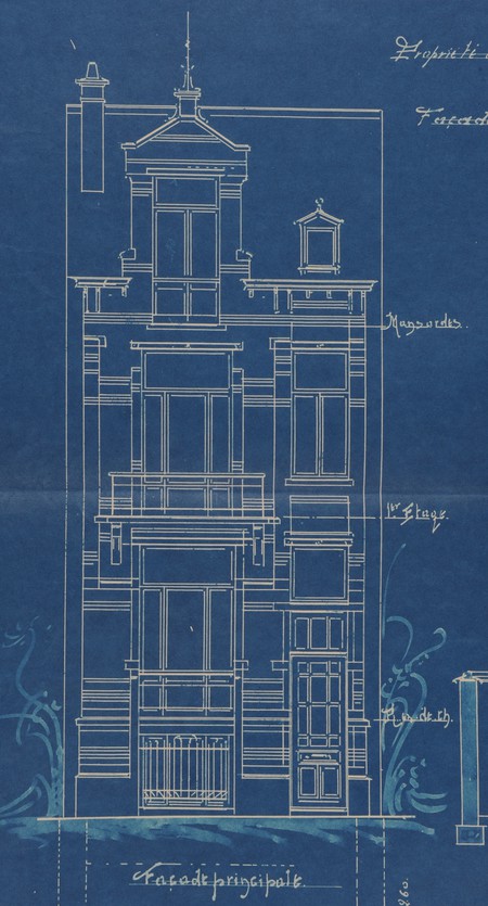 Rue Luther 8, Bruxelles Extension Est, projet non réalisé, élévation, AVB/TP 15242 (1902).