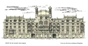 Projet d’un groupe de six maisons à construire à Zurich (<i>La Gerbe, Revue d’Art décoratif et de Littérature</i>, I<sup>re</sup> année, n<sup>o</sup> 3, avril 1898, p. 71).