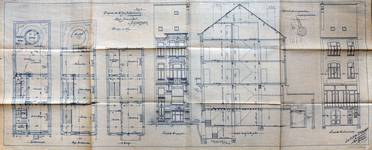 Josaphatstraat 269, Schaarbeek, opstanden, langsdoorsnede en grondplannen, GAS/DS 164-269 (1906).