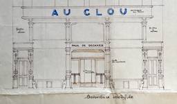 Rue Josaphat 247-253, Schaerbeek, projet de transformation du magasin, état actuel, ACS/Urb. 154-247-253 (1936).